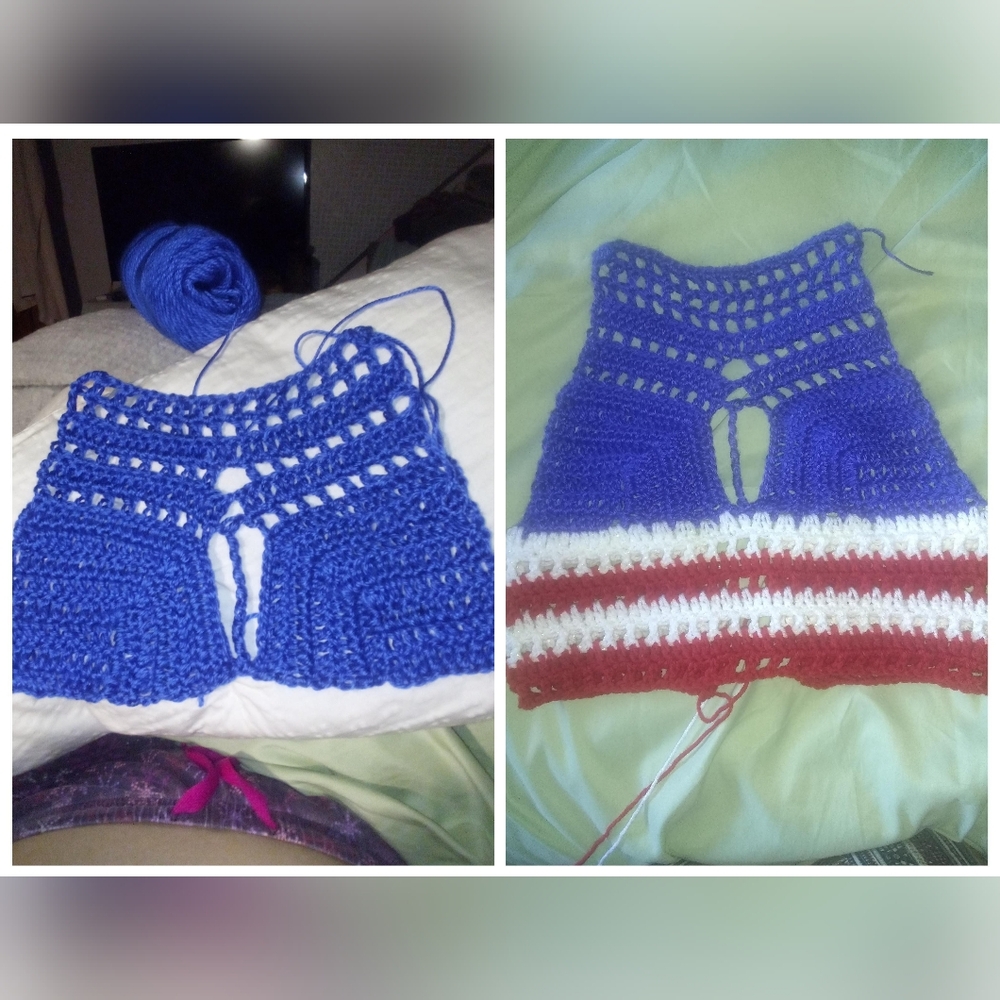 Crochet handmade 4th of July halter top - Picture 6 of 10